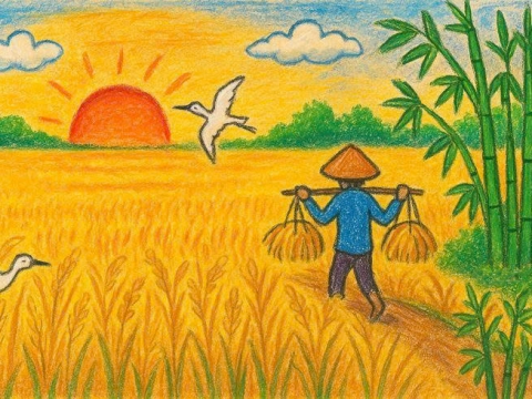Phong Cảnh Màu Sáp